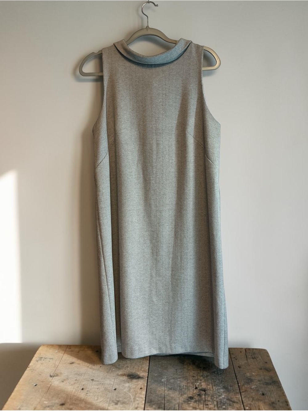 Ann Taylor Tall Herringbone Mock Neck Shift Dress Size LT